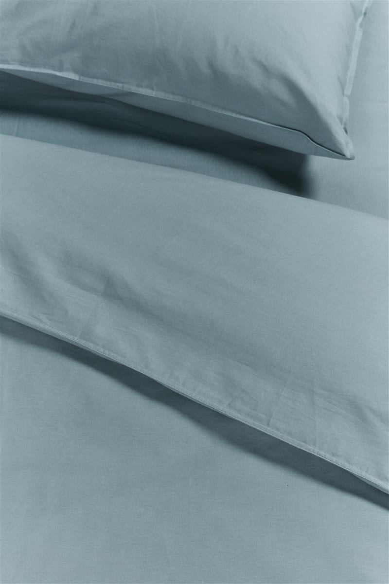 Foto van een Ambiante Cotton Uni Dekbedovertrek - Eenpersoons - 140x200/220 - Blauw ean nummer: 8719931434489